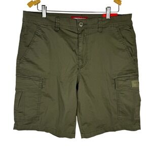 Unionbay Mens Green Stretch Cotton Cargo Shorts Size 34 YB61500 NWT